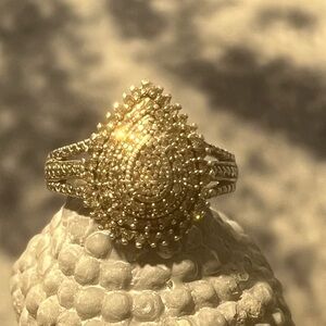 Diamond ring and silver.   Size 6